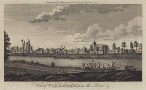 Utsikt över Twickenham från Themsen (gravyr) av English School