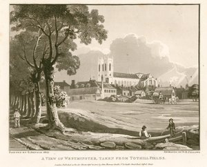Vy över Westminster från Tothill Fields av English School