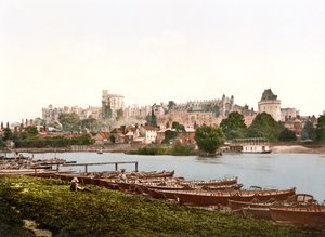 Utsikt över Windsor (handfärgat foto) av English School