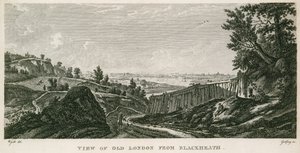 Utsikt över gamla London från Blackheath av English School