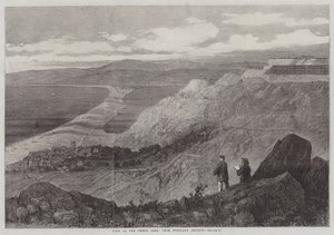 Utsikt över Chesil Bank, från Portland Heights (gravyr) av English School
