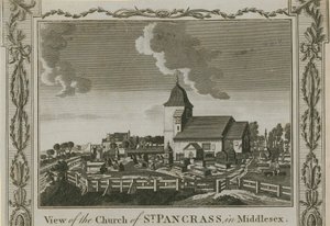 Utsikt över kyrkan St Pancras av English School