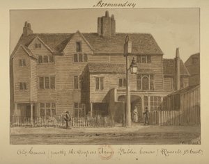 Utsikt över Coopers Arms Inn, Russell Street, 1828 (tvätt på papper) av English School