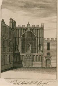 Utsikt över Guildhall Chapel, London av English School