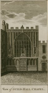 Utsikt över Guildhall Chapel, London av English School