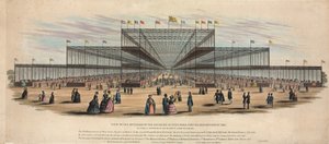 Utsikt över interiören av byggnaden i Hyde Park för utställningen 1851 av English School