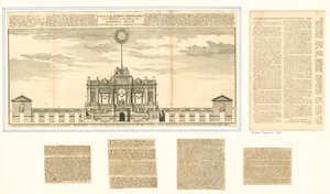 Utsikt över det offentliga fyrverkeriet för freden i Aix La Chapelle 1749 av English School
