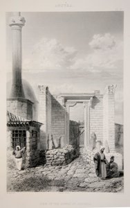 Utsikt över Augustus tempel, pub. 1863 litografi. av English School
