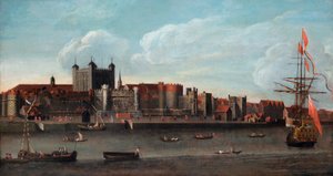 Utsikt över tornet, ca 1700 (olja på panel) av English School