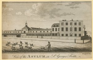Utsikt över asylen i St Georges Fields