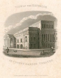 Ansicht der Außenseite des Covent Garden Theatre, London