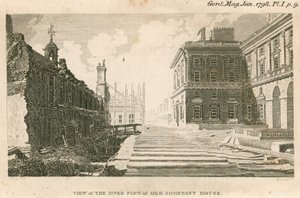 Vy över den inre delen av det gamla Somerset House, Strand, London av English School