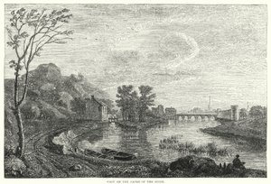 Utsikt över stranden av Seine (gravyr) av English School