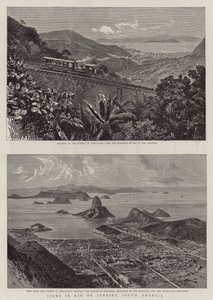 Utsikter i Rio de Janeiro, Sydamerika (gravyr) av English School