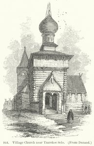 Bykyrka nära Tzarskoe Selo (gravyr) av English School