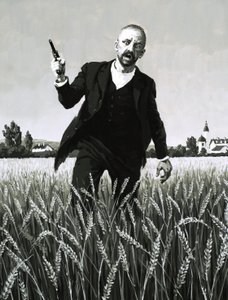 Vincent Van Gogh går gennem en hvedemark mod sin dødssved av English School