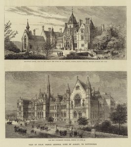 Besök av HKH Prins Leopold, hertig av Albany, i Nottingham (gravyr) av English School