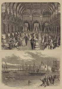 Besök av Victor Emmanuel II av Italien (gravyr) av English School
