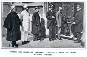 Besöker parlamentets hus: Delegater från Indian National Congress, 1919 av English School