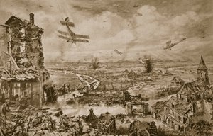 Levande intryck av den fantastiska kampen för Armentieres i april 1918, 1918-19 av English School