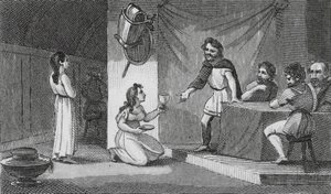 Vortigern och Rowena (gravyr) av English School