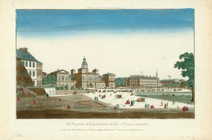 Perspektivvy över huvudtorget i Parc St Jacques i London av English School