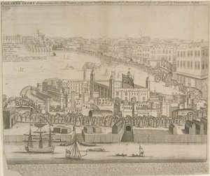 Vagnar med skatter fördes in i Tower of London, 1744 av English School