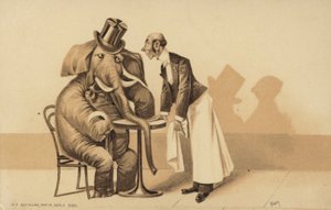 Servitören serverar en elefant av English School