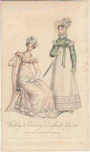 Walking and Evening Dresses för juli 1818, utgiven av Dean  Munday av English School