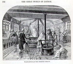 Wash-House at the Brixton Prison, från "The Criminal Prisons of London and Scenes of Prison Life" av Henry Mayhew (1812-87) och John Binny av English School