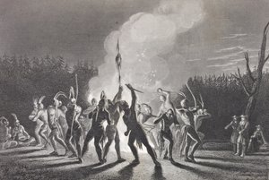 Washington och Fairfax vid en indisk krigsdans, 1748, från 