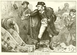 Washington vid belägringen av Yorktown av English School