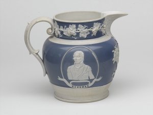 Waterloo minneskanna, ca 1815 (stengods) av English School