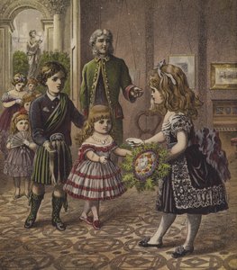 Välkomna en gäst till festen (färg litho) av English School