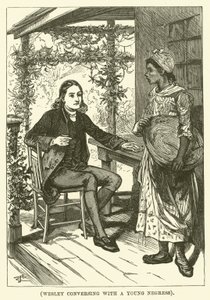 Wesley samtalar med en ung negress (gravyr) av English School