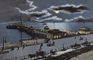 West Pier, Brighton, Sussex (färglitografi) av English School