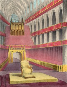 Westminster Abbey, rustad för kröningen av drottning Victoria av English School