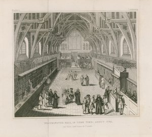 Westminster Hall under terminstid, omkring 1770 av English School