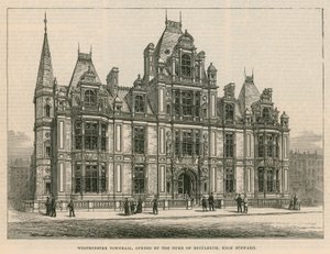 Westminster Town Hall, öppnat av hertigen av Buccleuch, High Steward av English School
