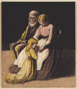 När lilla Fred gick och lade sig (färg litho) av English School