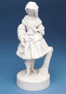Vit parisk figur av en flicka (keramik) (kompanjon till 315344) av English School