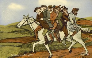 Widecombe Fair (färg litho) av English School