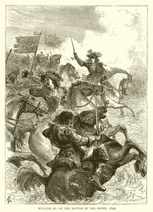 William III i slaget vid Boyne, 1690 av English School