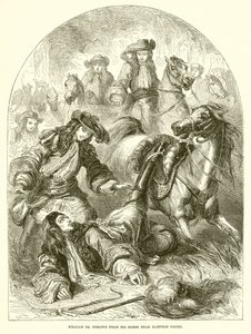 Vilhelm III. kastad från sin häst nära Hampton Court av English School