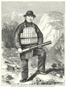 William Rowlands, styrmannen från Holyhead Life-Boat (gravyr) av English School