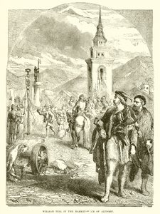 William Tell på marknadsplatsen i Altdorf av English School