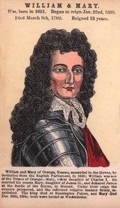 William och Mary (färgad gravyr) av English School