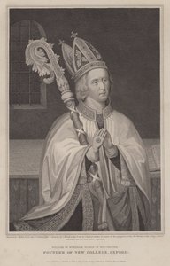 William av Wykeham, biskop av Winchester, grundare av New College, Oxford (gravyr) av English School