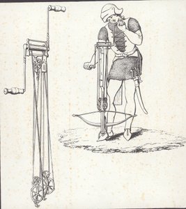 Ankarspelmekanism för att spänna armborst, illustration från 