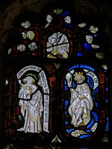 Window Ew föreställande Tree of Jesse-figurer med St Lukes-tjuren av English School